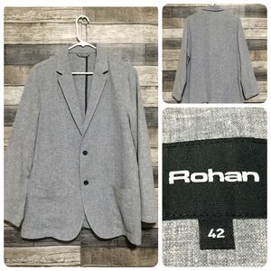 Rohan Maroc Linen Blend Blazer Men’s 42 Gray 2 Button Unstructured